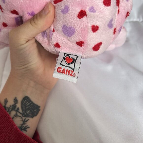 Ganz Webkinz Plush Love Frog Pink Red Hearts Stuffed Animal HM144 - NO CODE - Picture 6 of 7